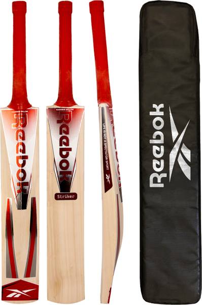 REEBOK Striker Size 6 Pre Knocked Leather Bat with Premium Cover Kashmir Willow Cricket Bat Price History