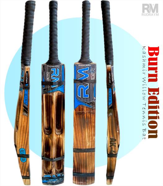 RUDRAYM RM Burn Edition AK-47 Hard Tennis Ball Capsule Scoop Double Blade Kashmir Willow Cricket Bat