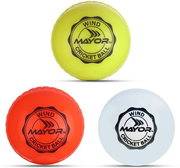 MAYOR Cricket Wind Ball For PVC Cricket Bat, Wooden Cricket Bat, Street Cricket Ball, Cricket Rubber Ball