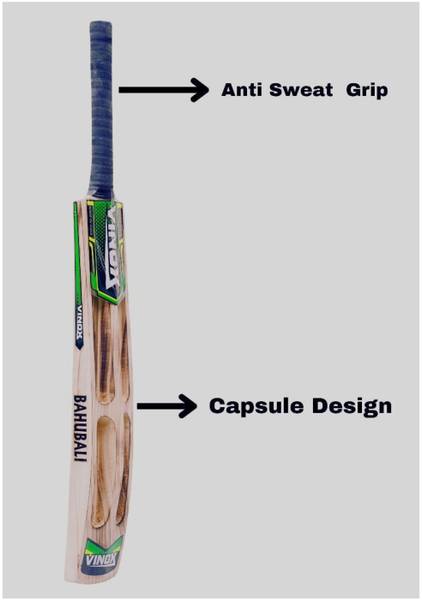 vinox BAHUBALI POPLAR WILLOW FULL SIZE CRICKET BAT Poplar Willow Cricket Bat For 15+ Yrs