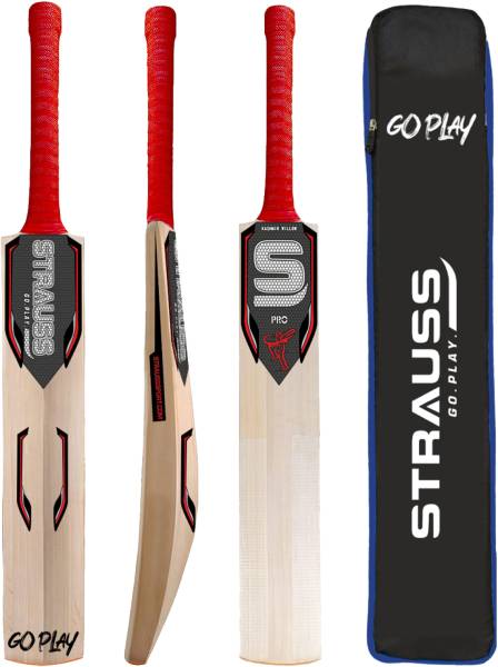 Strauss Cricket Bat (Pro) | Cricket Bat for Men | Size: Short Handle | Kashmir Willow Cricket Bat