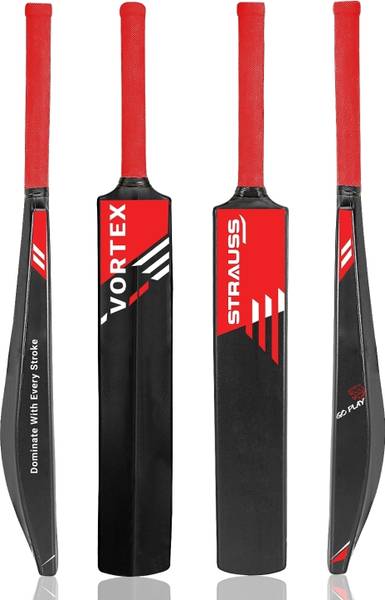 Strauss Vortex , Size SH / Full Size (34 X 4.5 inch) For All Age Groups (Red) PVC/Plastic Cricket Bat For 15+ Yrs