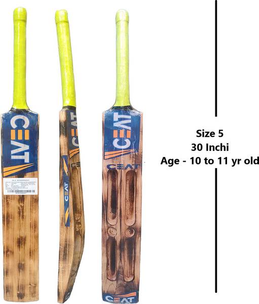VSM CT Size 5, Age 10 to 11 Year, Scoop Fire (BURN) Double Blade Scoop Bat Poplar Willow Cricket Bat For 10 - 12 Yrs