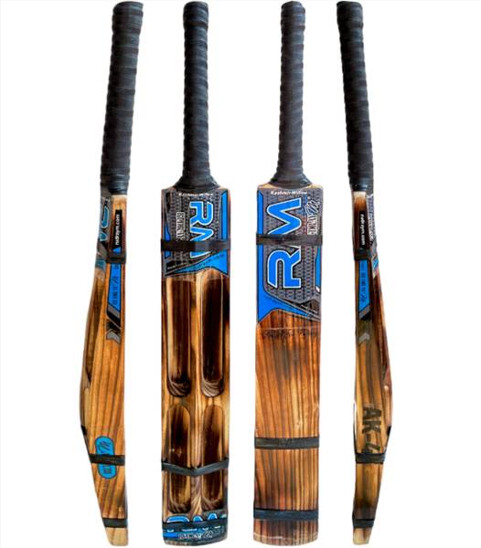 RUDRAYM RM Cricket Bat Burn Blue Edition Kashmiri Willo Tennis Double Blade Scoop Bat Kashmir Willow Cricket Bat