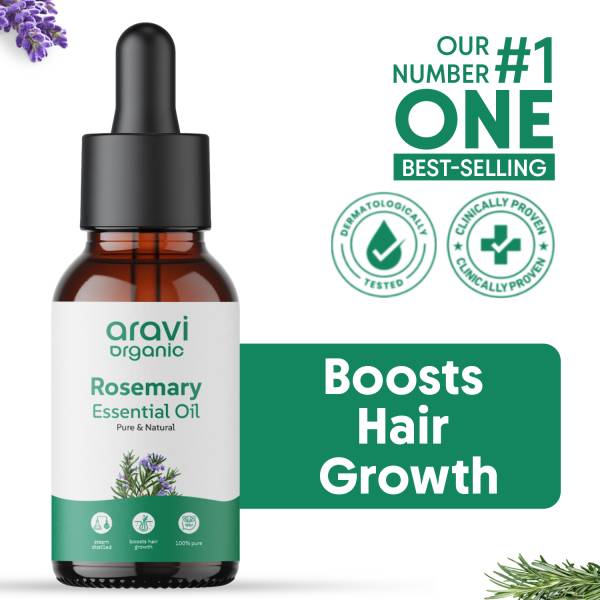 Aravi Organic 100 % Pure Rosemary Essential Oil For Hair Growth,Nourishment & Skin Care