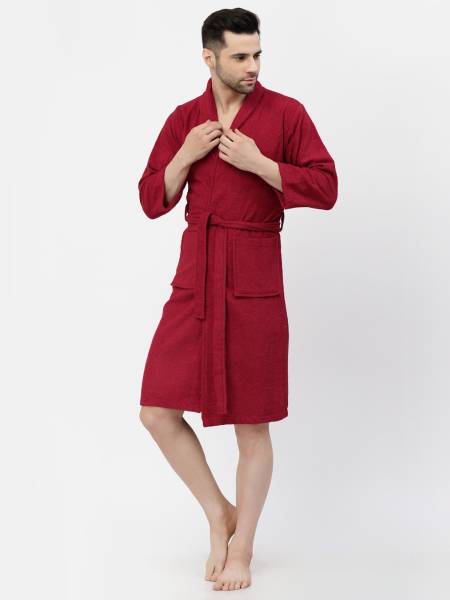 Fabinaliv Maroon Large Bath Robe