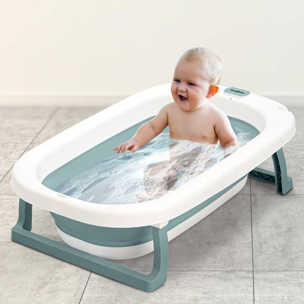 baybee Jolly Foldable Baby Bath Tub for Kids 0 to 3 Years with Anti Skid Base & Drainer