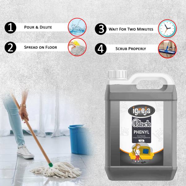 IGREJA Black Phenyl Premium Best in Quality, Gives Shine to the floor,Toilet, natural