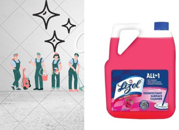 Lizol Disinfectant Surface Floor Cleaner Liquid, Rose Lemon Fragnance