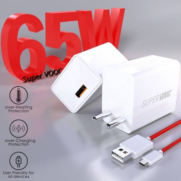 Reliable 65 W VOOC 6 A Mobile Charger with Detachable Cable