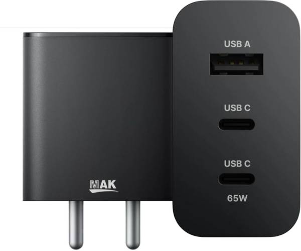 MAK 65 W Quick Charge 3.1 A Wall Charger for Mobile