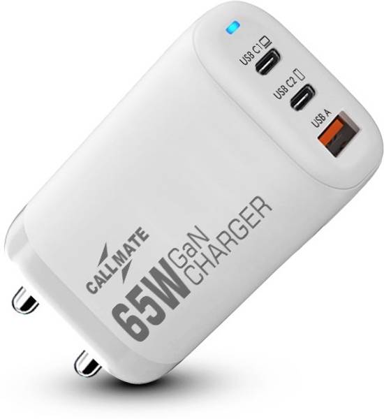 Callmate 65 W Multiport Mobile GaN PD Adapter with Triple Output QC4.0 Fast Charger