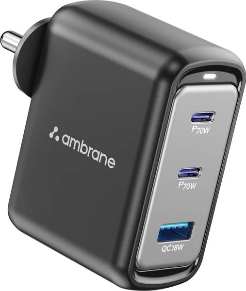 Ambrane 70 W GaN 3 A 3 Port Mobile Charger