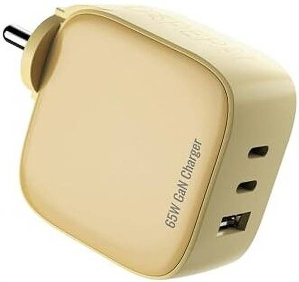 DeperAI 65 W GaN 3 A 3 Port Mobile Charger with Detachable Cable