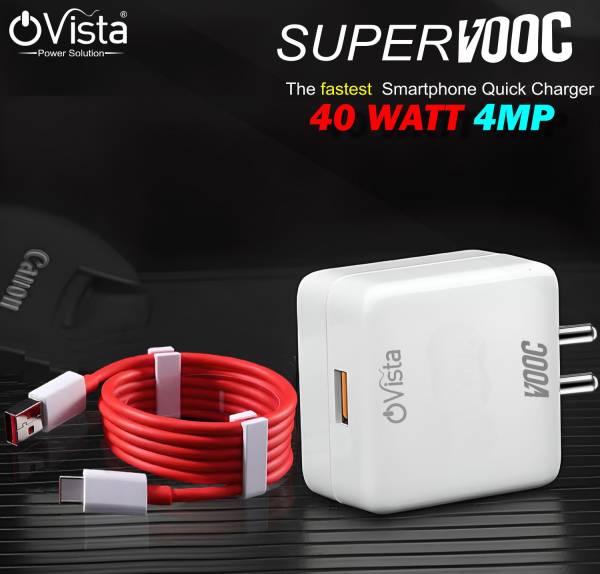 Ovista 40 W SuperVOOC 4 A Mobile Charger with Detachable Cable