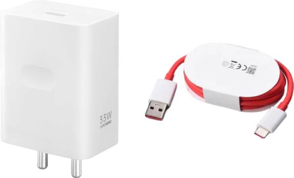 OnePlus 33 W SuperVOOC 3 A Wall Charger for Mobile with Detachable Cable
