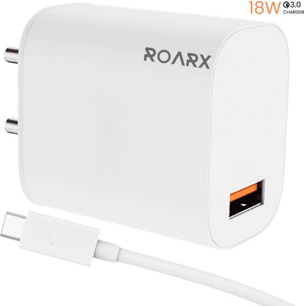 RoarX 18 W Quick Charge 3 A Wall Charger for Mobile with Detachable Cable