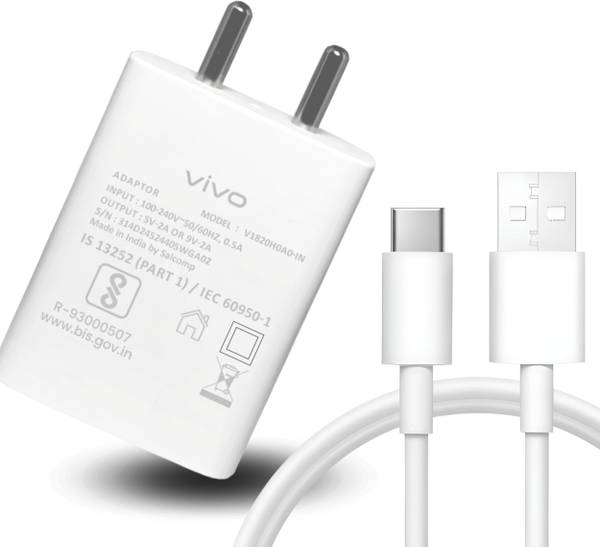 vivo 18 W Quick Charge 2 A Wall Charger for Mobile with Detachable Cable