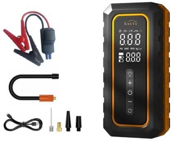 Tomahawk JSI-9695 Jump Starter with Tyre Inflator 3-in-1 Portable Power 800A Peak Current 1 ft Battery Jumper Kit