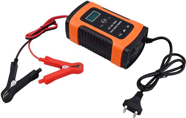 ALLEXTREME Automatic Smart Battery Charger with LCD Display 10 ft Battery Jumper Starter