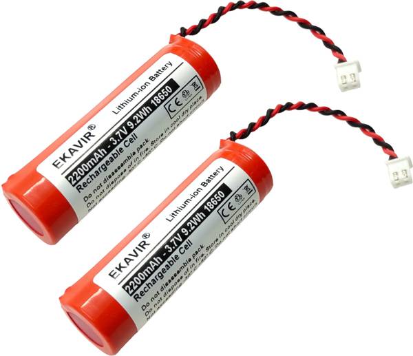 Ekavir High-Capacity 18650 Li-ion : 2200mAh, 3.7V with Wired Battery