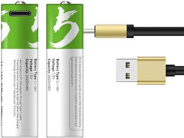 MY BABY LOVE A PERFECT CARE AA Rechargeable Lithium-Ion 750mAh with Type-C USB Cable 1.5V Charging Battery