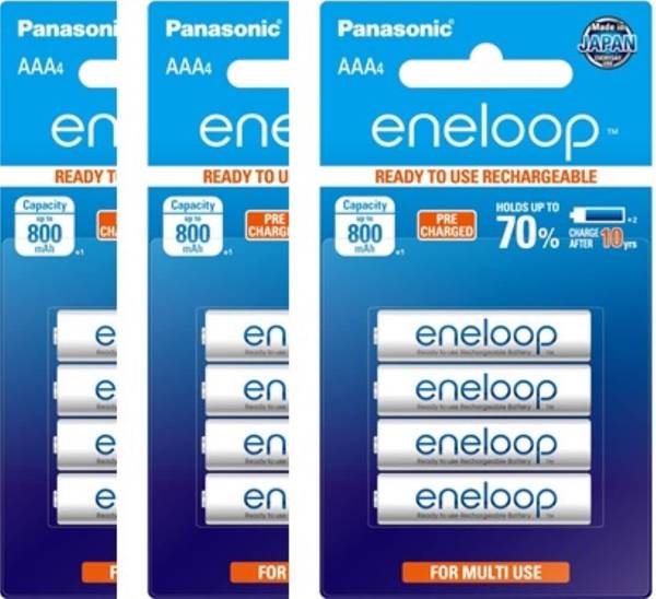 Panasonic Eneloop AAA Rechargeable , Pack of 12 Battery