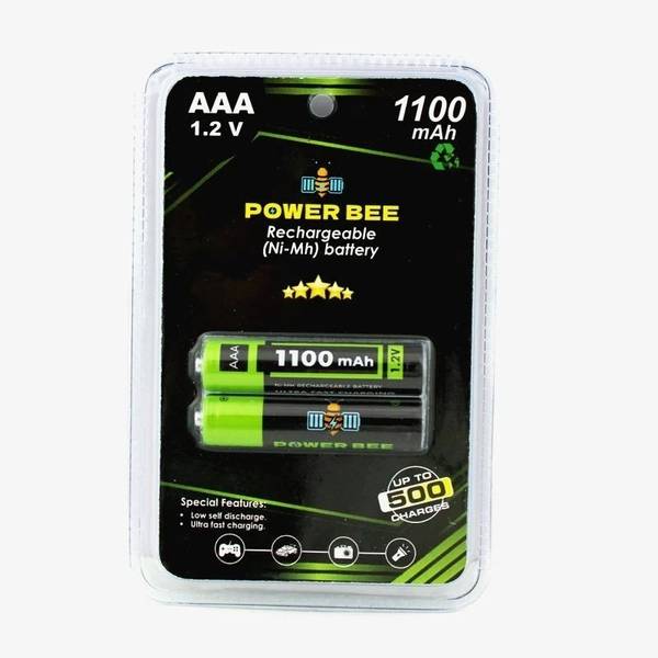 Electroglobal PowerBee: 1.2V 1100mAh AAA Rechargeable NiMH Pair Battery