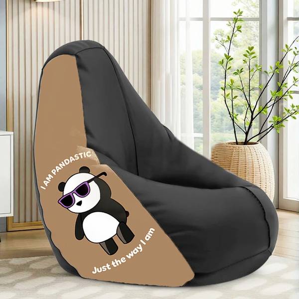 STAR 4XL I'm Pandastic Printed Bean Bag Filled With Beans Teardrop Bean Bag With Bean Filling