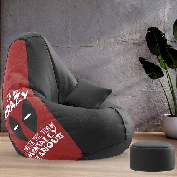 ComfyBean 4XL Premium, Designer - Crazy Cool Theme-I Am Not Crazy - Printed Teardrop Bean Bag With Bean Filling
