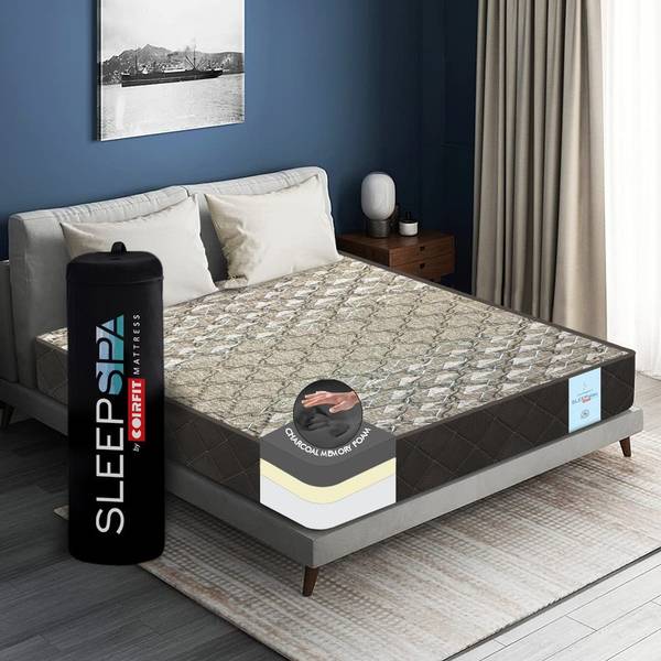 SLEEP SPA Ebon 3 Zone Bamboo Charcoal 8 inch King Memory Foam