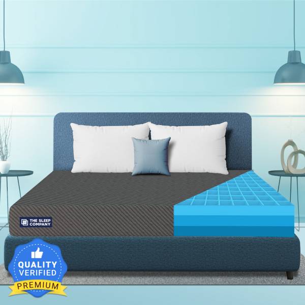 The Sleep Company SmartGRID Ortho Grey - AIHA Certified Medium Firm feel for Back Pain Relief| 6 inch Queen High Density (HD) Foam Mattress