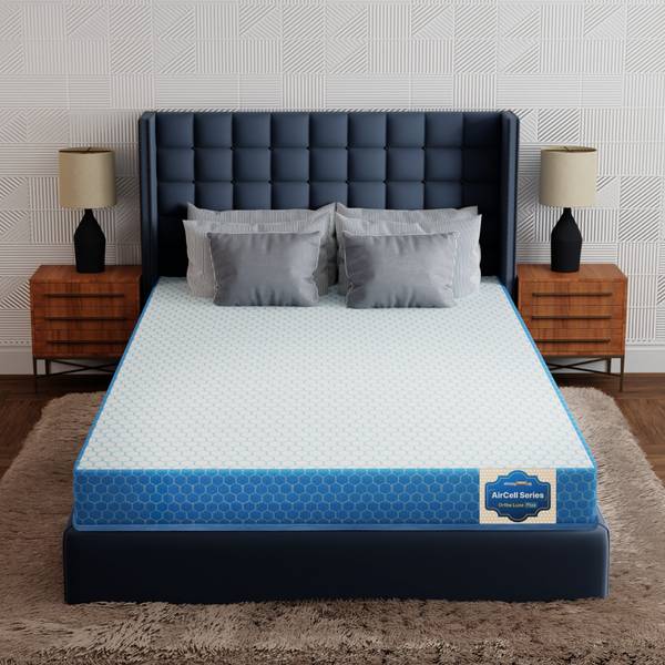 SleepyHug AirCell Series Ortho Luxe 3-layer Orthopedic Honeycomb Grid Memory Foam 5 inch Queen High Resilience (HR) Foam Mattress