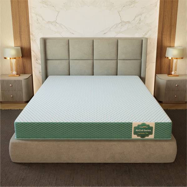 SleepyHug AirCell Series Dual Ortho Reversible Orthopedic 2-layer Honeycomb Grid Foam 8 inch Queen High Resilience (HR) Foam Mattress