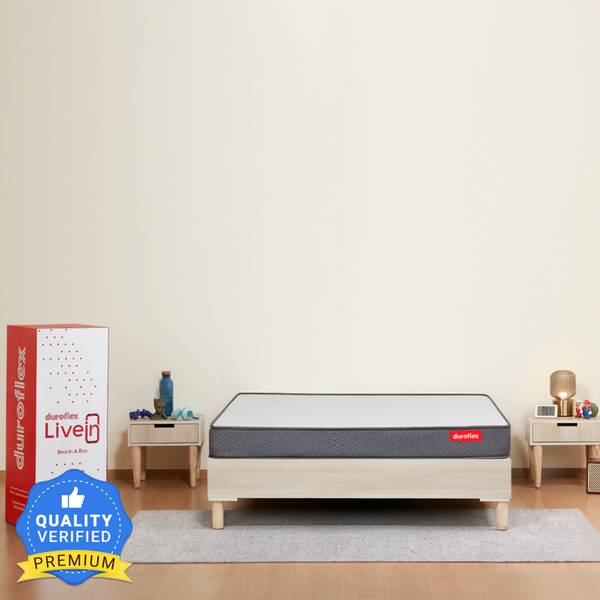 DUROFLEX LiveIn 2 in 1 Reversible 5 inch Single High Resilience (HR) Foam Mattress  (Vacuum Packed L x W: 72 inch x 36 inch)