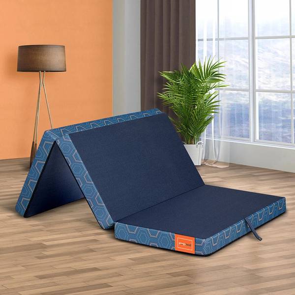 Sleepyhead Napster Mini - Tri Fold Dual Sided Travel Mattress Foldable & Easy to Store 4 inch Single High Resilience (HR) Foam Mattress