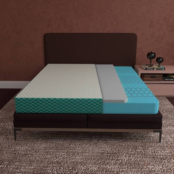 SleepyHug AirCell Series Dual Ortho Reversible Orthopedic 2-layer Honeycomb Grid Foam 4 inch Single High Resilience (HR) Foam Mattress