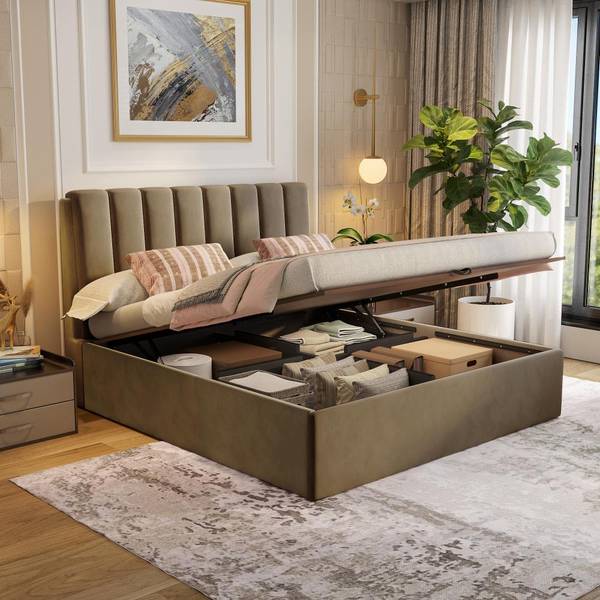 Wakefit Solid Wood King Hydraulic Bed