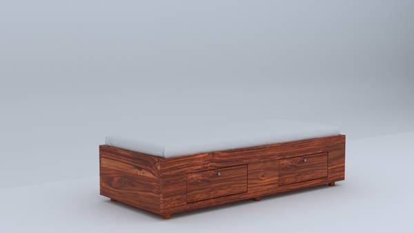 SHRI MINTU'S Sheesham Wood Diwan Bed with Storage for Bedroom Living Room |Single Bed Solid Wood Single Drawer Bed