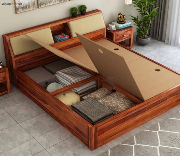 AMBICA WOODMART Sheesham Wood king Size Bed king Size Bed With box Storage king Size cot Solid Wood King Box Bed