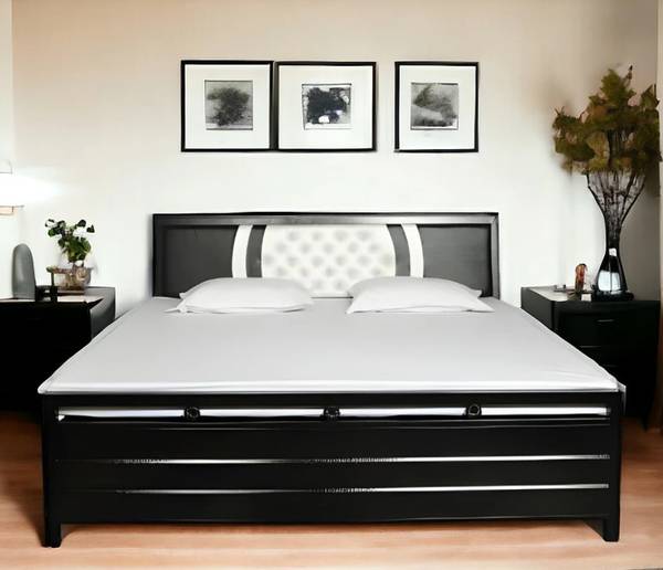 Zkazaa Furniture King Size Bed ( 6x6 ) Metal Hydraulic Storage Bed Metal King Box, Hydraulic Bed