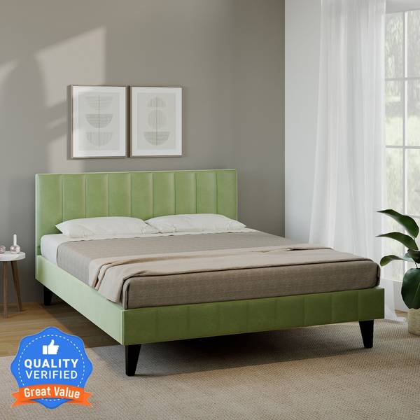Flipkart Perfect Homes Essentials Barclay Upholstered Tufted Platform Engineered Wood Queen Bed