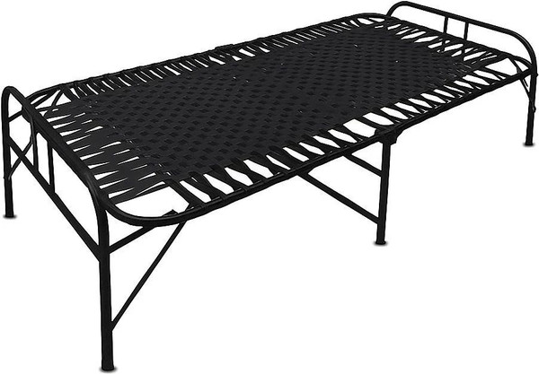 Nandeksha Portable Single Folding Bed Space Saving Heavy Duty Foldable Bed Frame/Khat Cot Metal Single Bed
