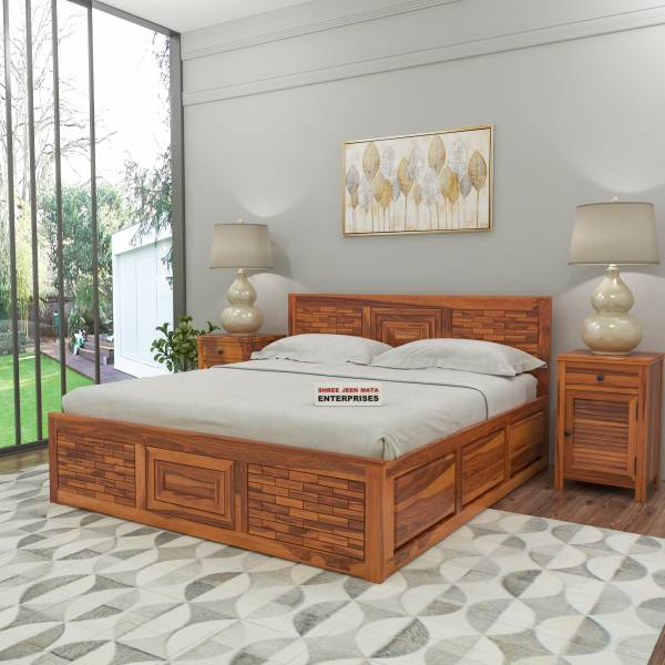 Shree Jeen Mata Enterprises SJME Solid Sheesham Wood King Size Bed For Bed Room /Guest Room /Hotel Solid Wood King Box Bed