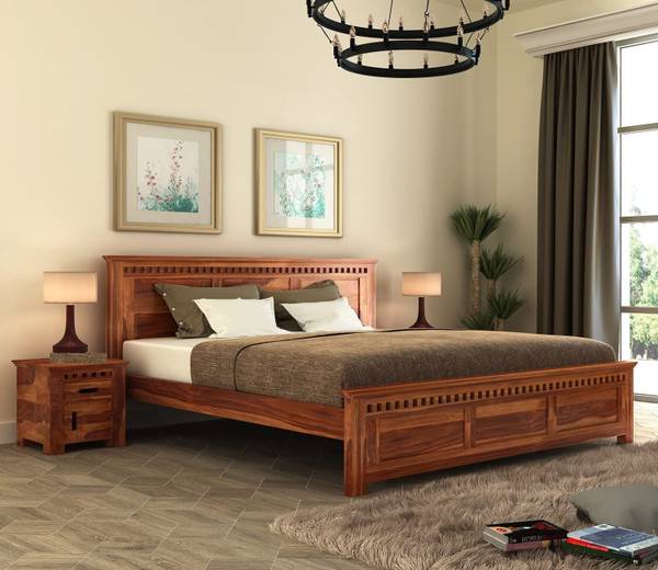Flipkart Perfect Homes KUBER Rosewood ( Sheesham ) Solid Wood King Bed