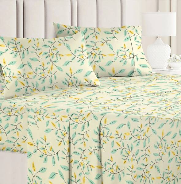 VAS COLLECTIONS Cotton Double Flat 180 TC Floral Bedsheet