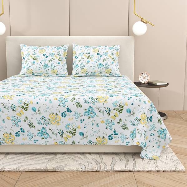 Dream Weaverz Cotton Super King Flat 220 TC Abstract Bedsheet