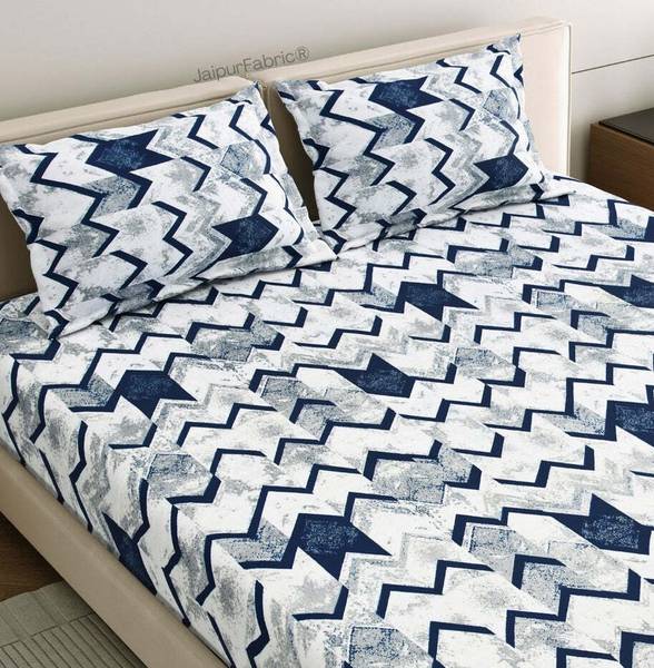 JAIPUR FABRIC Woolen King Flat 300 TC Motifs Bedsheet