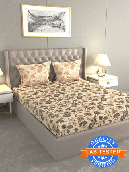 Raymond Home Cotton Double Flat 120 TC Floral Bedsheet