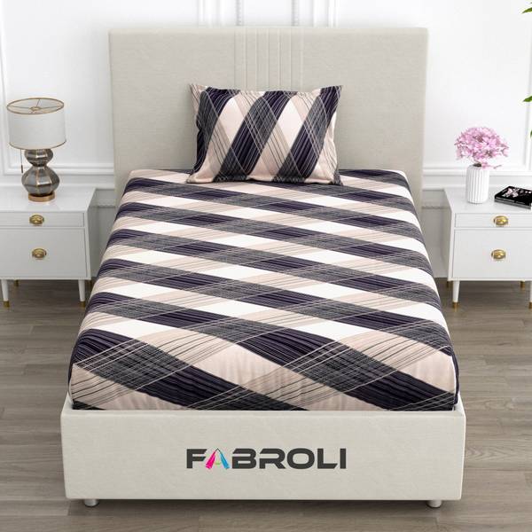 Fabroli 300 TC Cotton Single Printed Flat Bedsheet